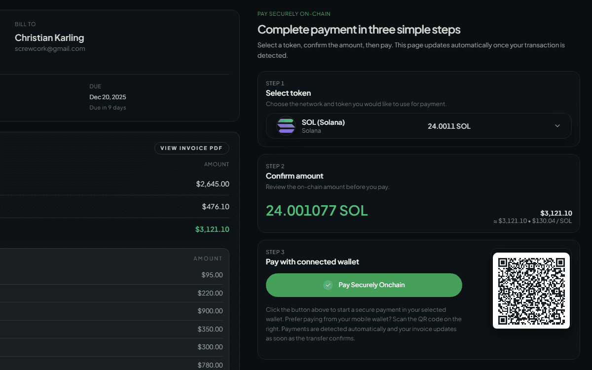 Payment page screenshot